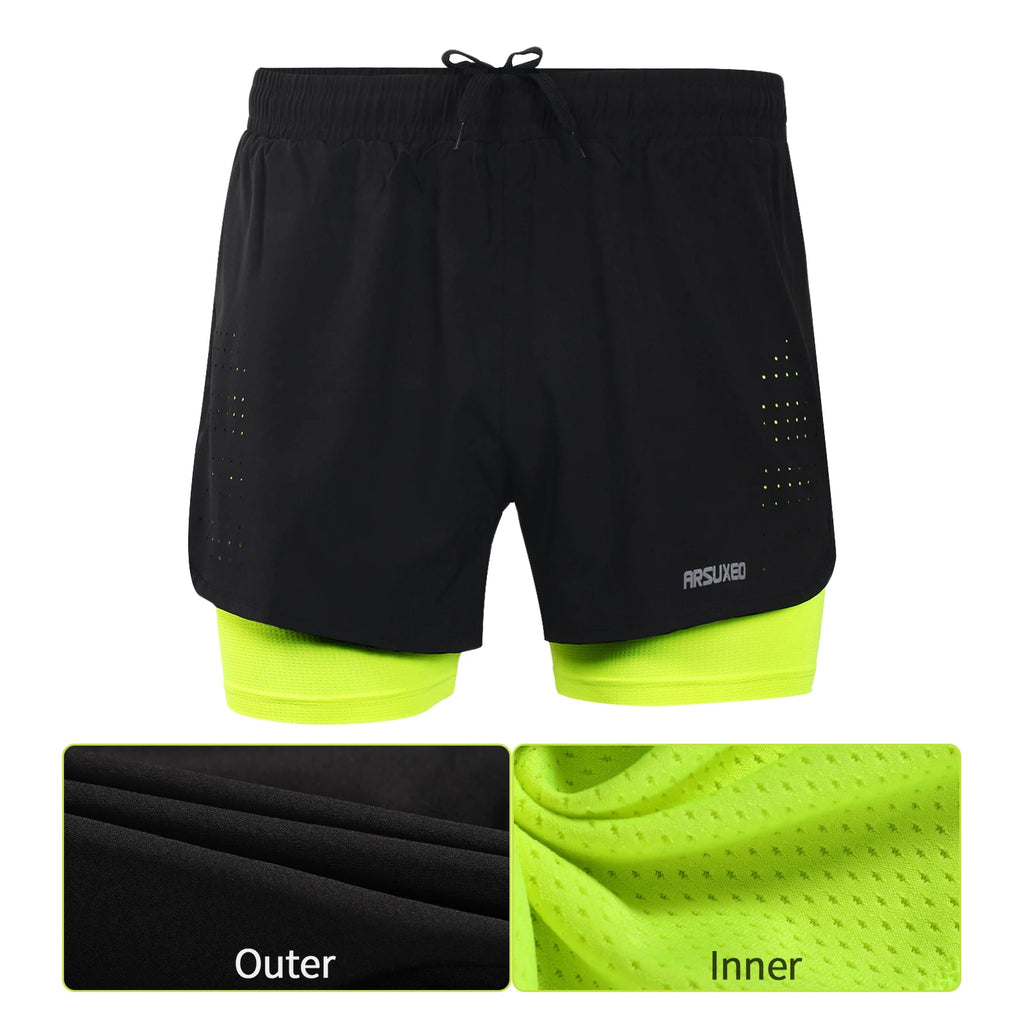 Pantalón Corto Running 2 en 1 ARSUXEO VERTIKALRUN