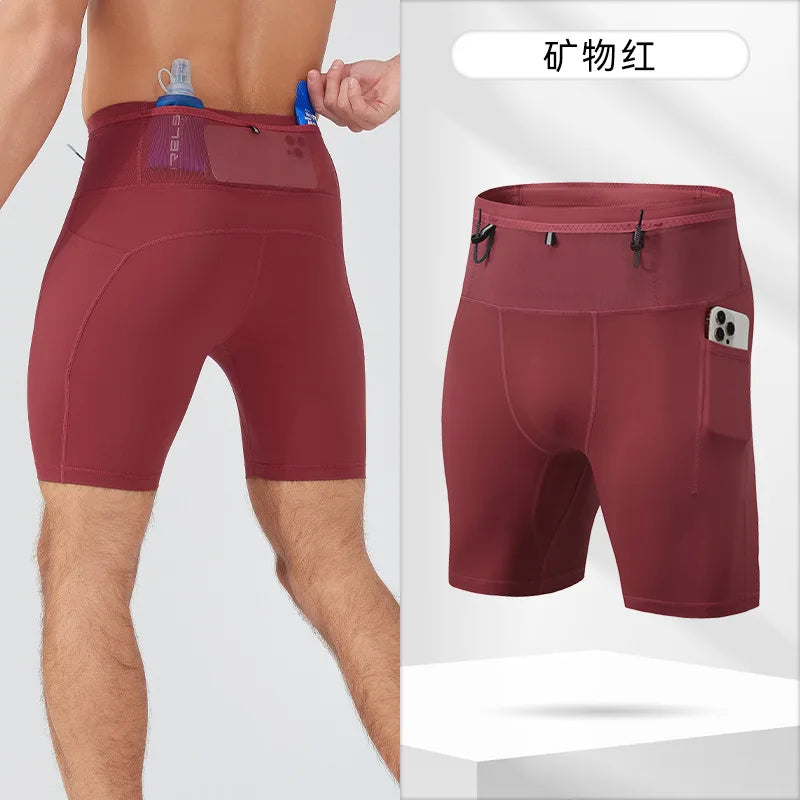 Pantalones Cortos Compresión Running Hombre | Multipocket | Gym y Trail | VERTIKAL RUN