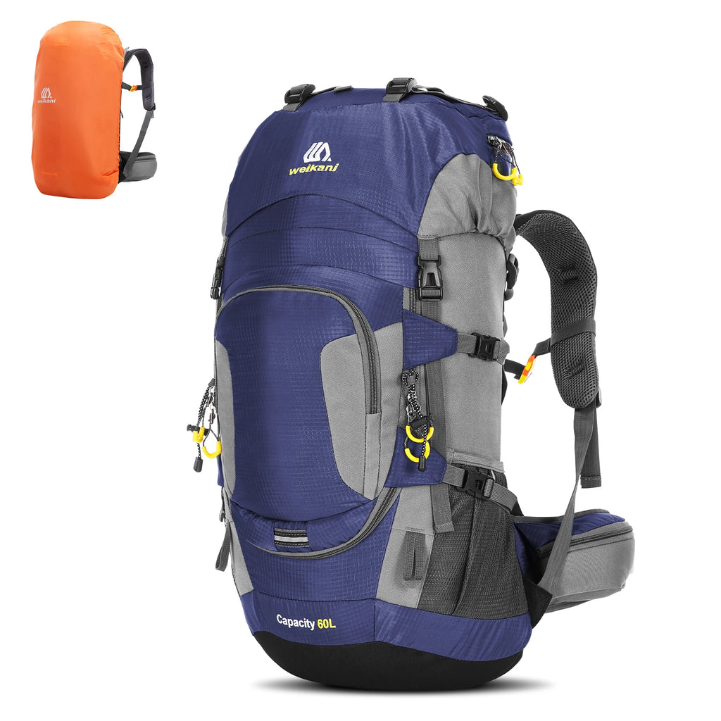LIXADA 60L Waterproof Hiking Backpack Camping Mountain Climbing Cycling Backpack Outdoor Sport Bag with Rain Cover