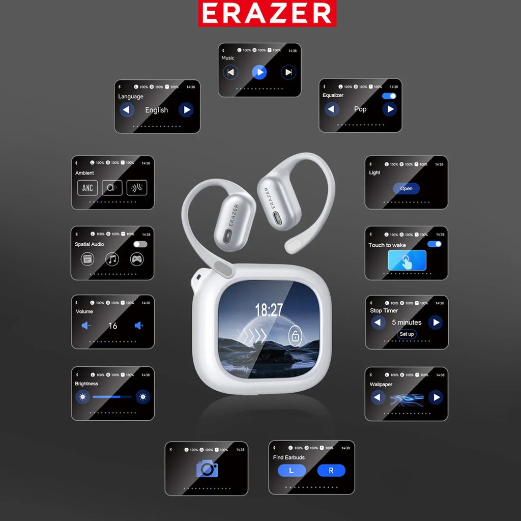 ERAZER XF38 – Auriculares Bluetooth con Traductor AI en Tiempo Real | Open-Ear | 50H Batería