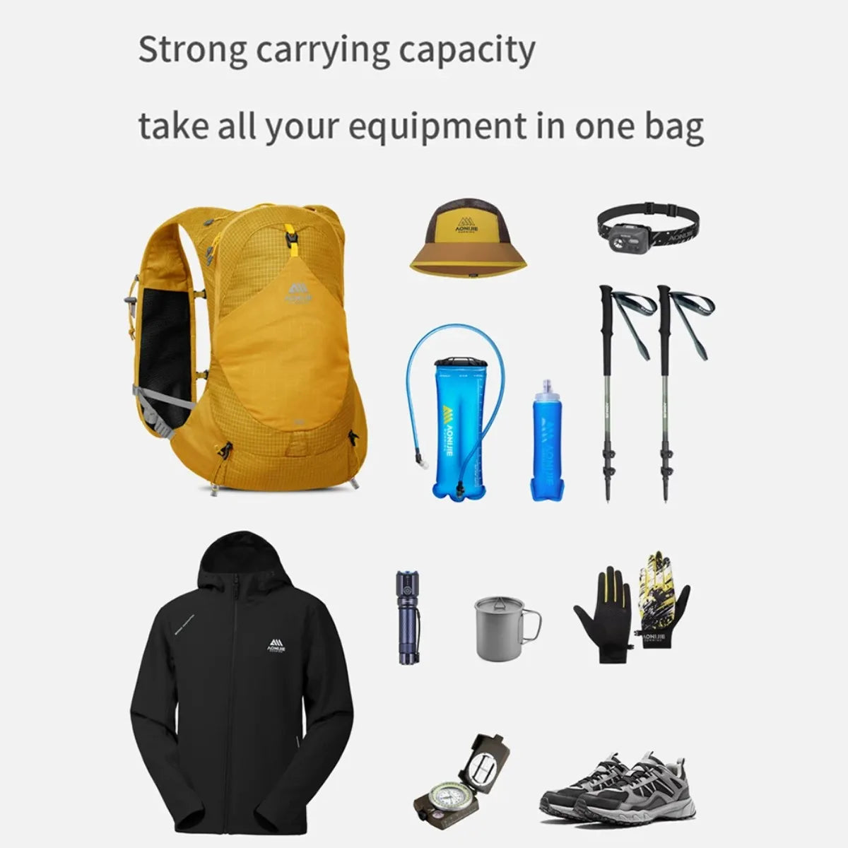 Mochila de Hidratación AONIJIE 13 L VERTIKALRUN | Trail y Ciclismo