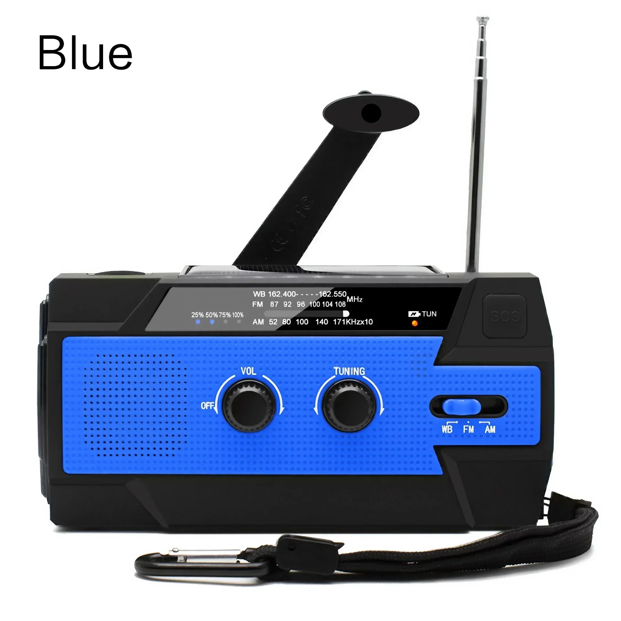Radio de Emergencia Multiusos con Linterna LED Solar y Manivela