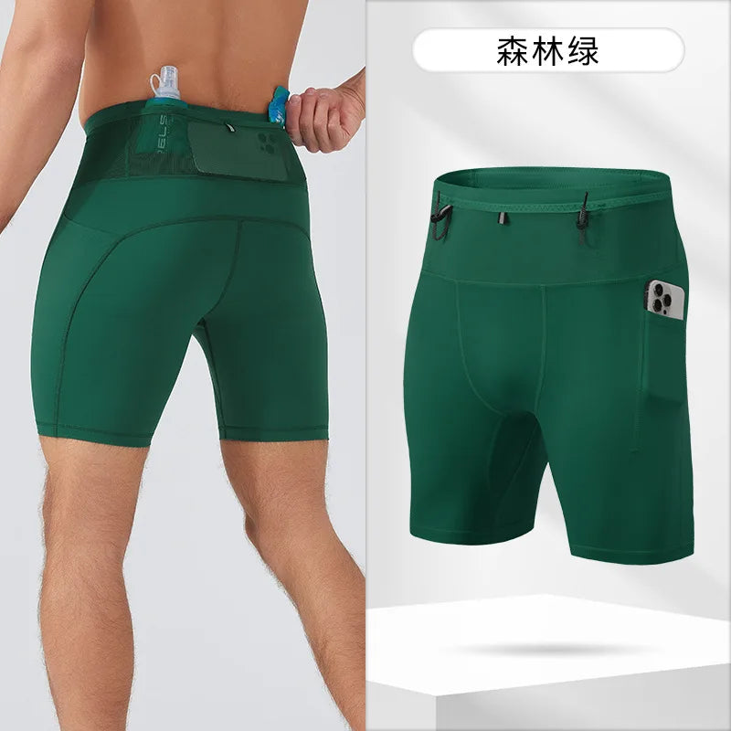 Pantalones Cortos Compresión Running Hombre | Multipocket | Gym y Trail | VERTIKAL RUN