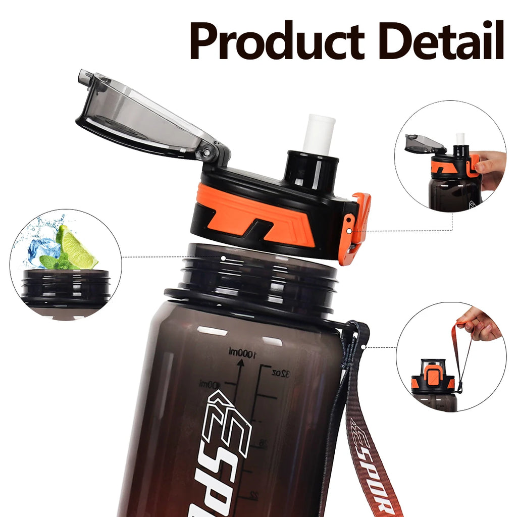 Botella de Agua Deportiva con Pajita — 700ml y 950ml | Sin BPA