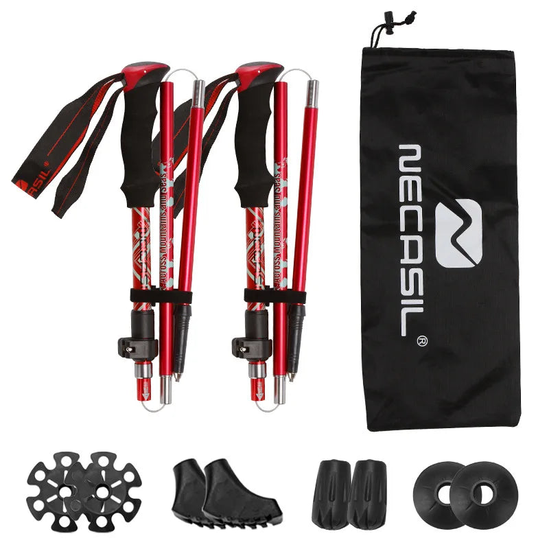 2 Bastones de Trekking Ultraligeros Plegables Telescópicos | Nordic Walking, Senderismo y Trail Running