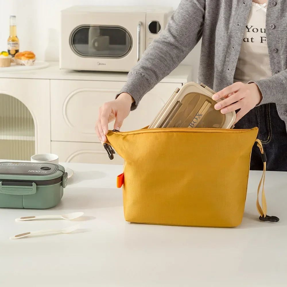 Bolsa Isotérmica Tipo Bento para Almuerzo | Fiambrera Portátil con Papel de Aluminio