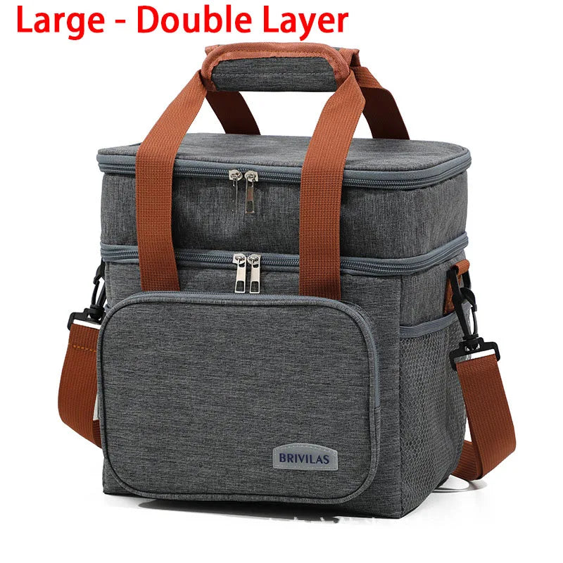 Bolsa Térmica de Doble Compartimento 12,5L | Fiambrera Isotérmica para Trabajo, Camping y Viaje