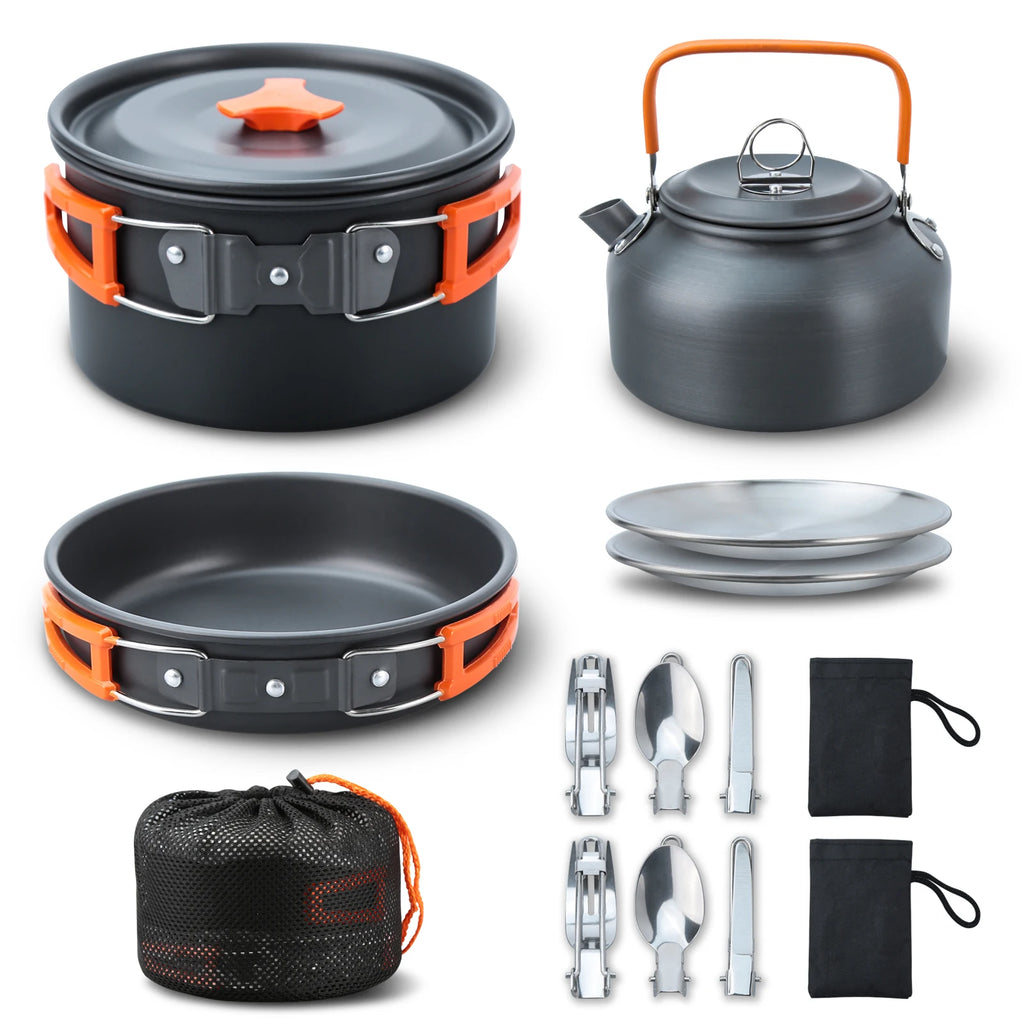 Set de Cocina para Camping 16 Piezas – Olla, Sartén y Utensilios | VERTIKAL RUN