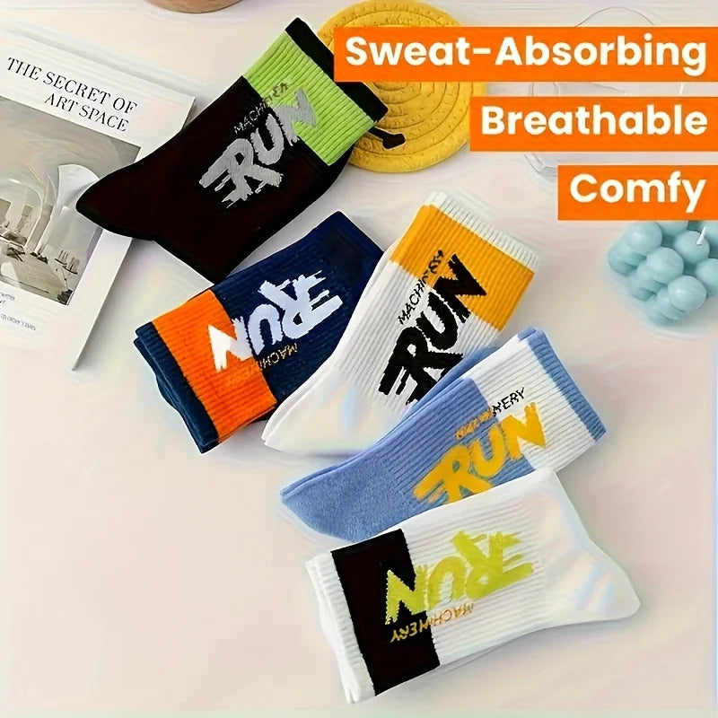 Calcetines Deportivos Hombre con Letras – Pack 5/10 pares | Media Caña