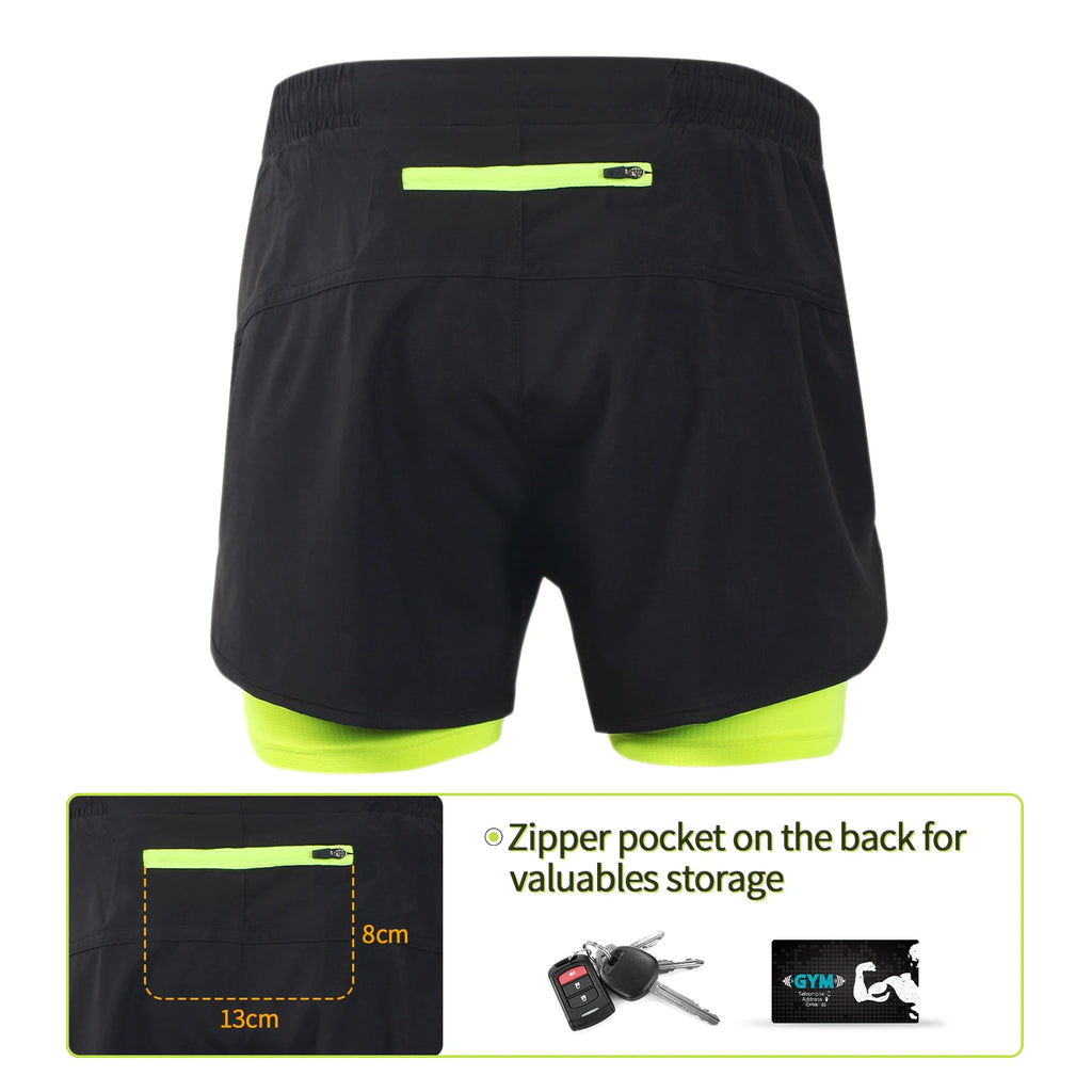 Pantalón Corto Running 2 en 1 ARSUXEO VERTIKALRUN
