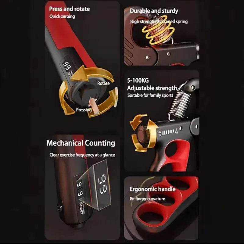 Fortalecedor de Mano Ajustable VERTIKALRUN con Contador