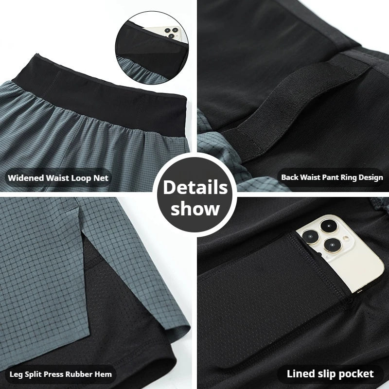 Pantalón Corto Trail Running Hombre – Doble Capa, Secado Rápido y Bolsillo