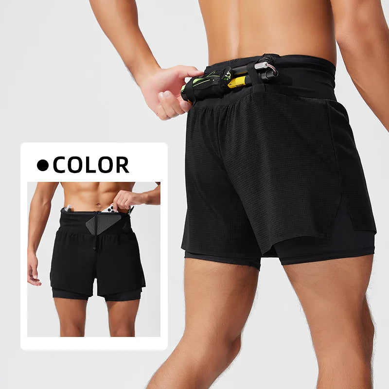 Pantalón Corto Trail Running Hombre – Doble Capa, Secado Rápido y Bolsillo
