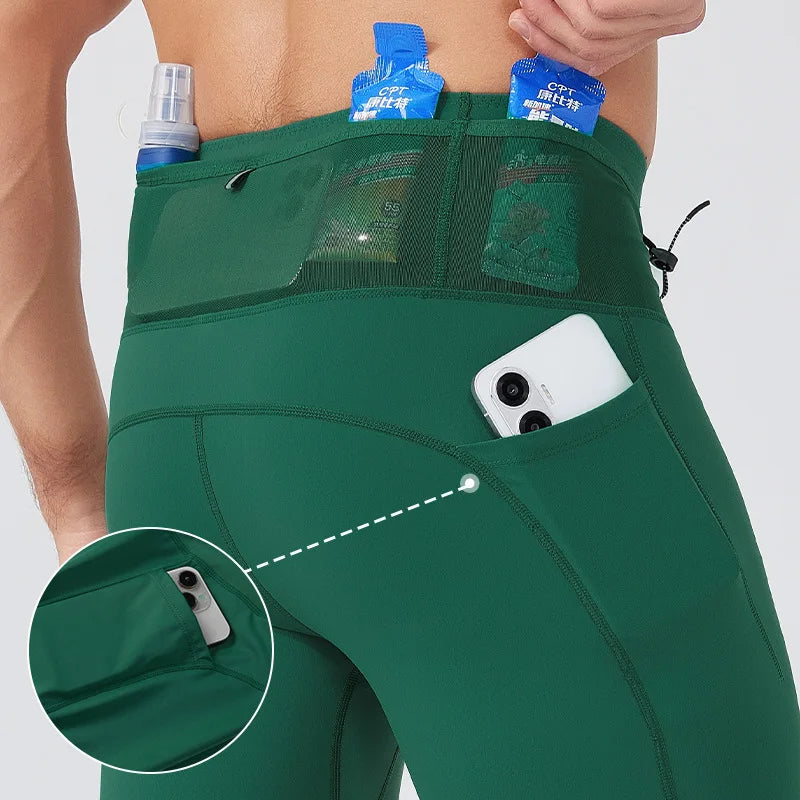 Pantalones Cortos Compresión Running Hombre | Multipocket | Gym y Trail | VERTIKAL RUN